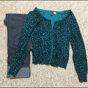 Blue Leopard Cardigan